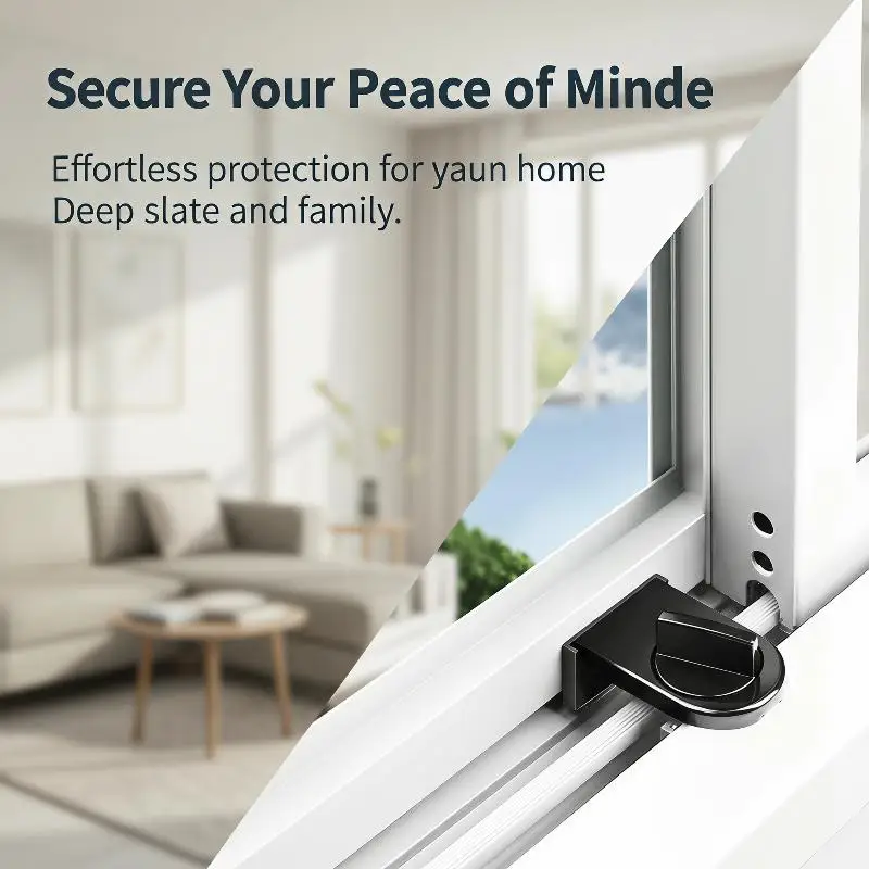 Aluminum Alloy Sliding Door and Window Lock Latch Anti-theft Anti-pinch Safety Lock Child and Pet Protection Bidirectional Fixer