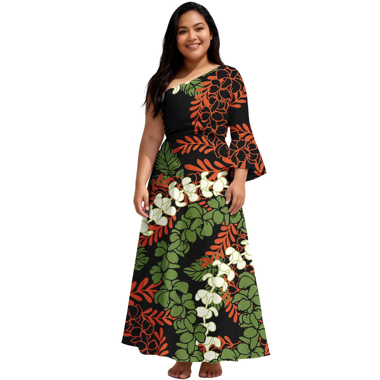 فستان للسيدات بتصميم جزيرة هاواي بشعار مخصص، ملابس ساموا الراقية كبيرة الحجم، فساتين نسائية أنيقة عصرية بولينيزية