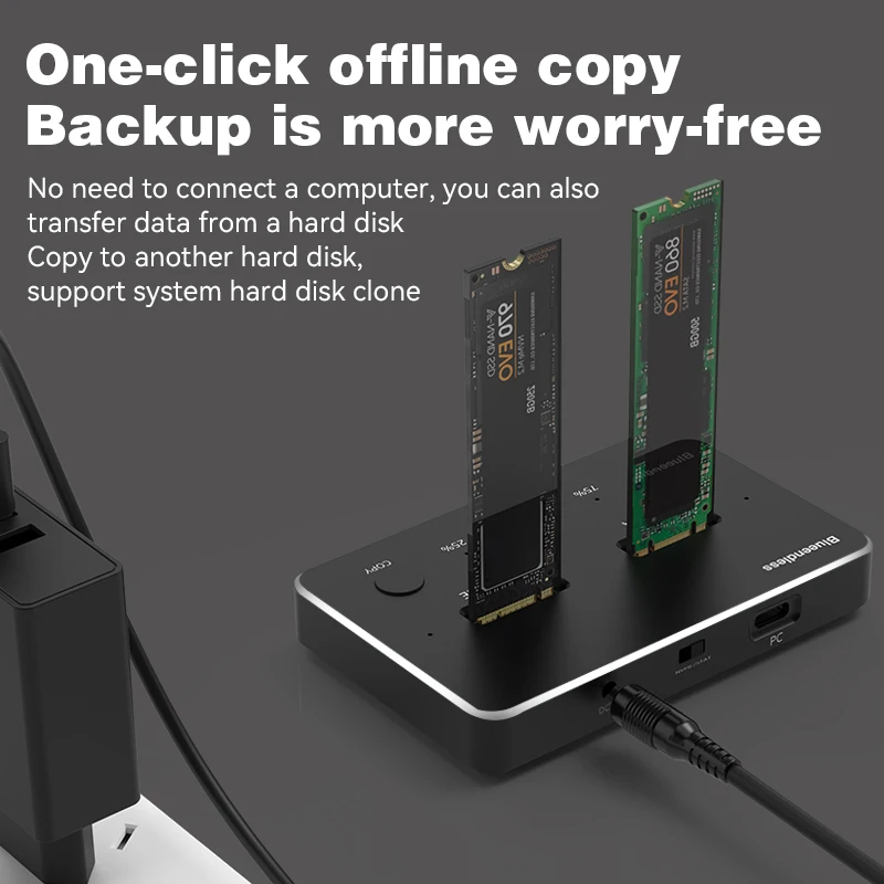 Blueendless m2 محطة إرساء USB C SSD حالة NVME و NGFF hdd SSD محطة إرساء أقراص بحالة صلبة الضميمة m.2 ssd