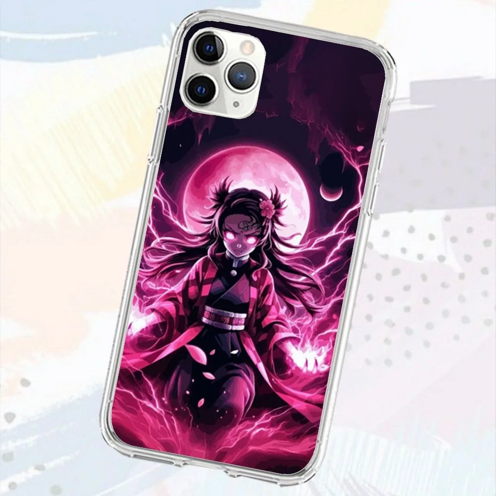 N-Nezuko K-Kamado Anime Phone Case For Iphone 16 15 11 13 14 Pro Max 7 8 Plus X Xr Xs Max Se2020 12mini Transparent Cover