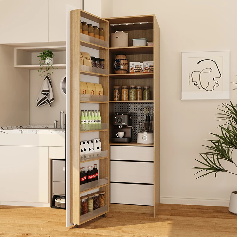 

Living room snacks dining side cabinet locker integrated against the wall, kitchen embedded storage