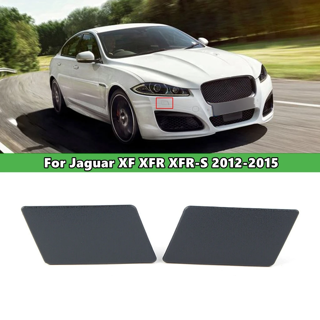 1Pair Headlamp Washer Cover Cap Left & Right For Jaguar XF X250 XFR XFR-S 2012 2013 2014 2015 Car Accessories