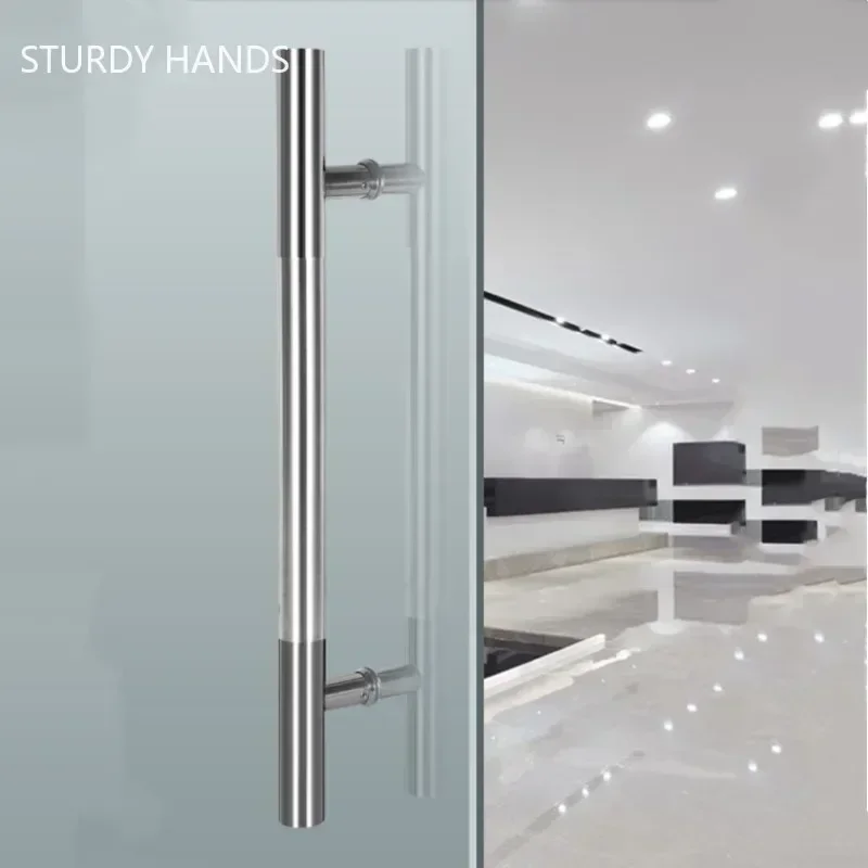 Thick Glass Door Handle Stainless Steel Handle Bathroom Sliding Door Knobs and Pulls Door Handles for Interior Doors Hardware