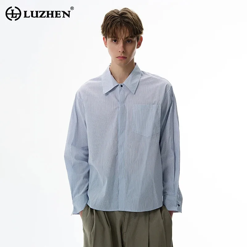 

LUZHEN Fashion High Quality Thin Long Sleeve Shirts Men's Elegant 2025 New Stylish Handsome Temperament Casual Male Tops JY4378