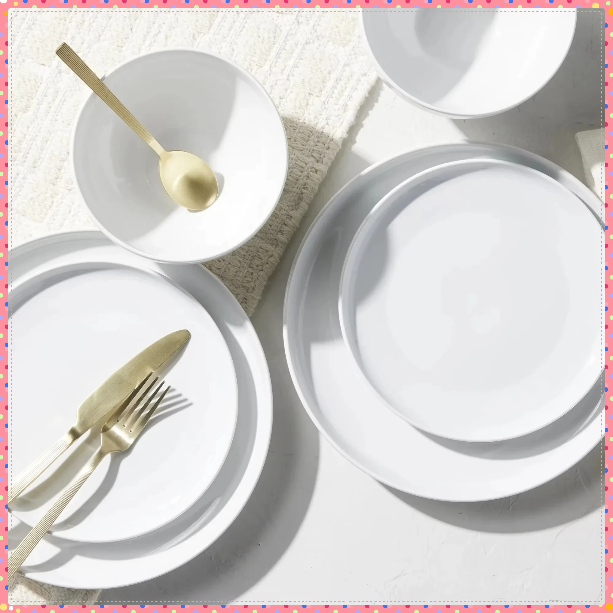 

12-Piece Porcelain Dinnerware Set, Dishwasher Microwave Safe Durable Elegant for Dining Kitchen Daily Use, Space Saving