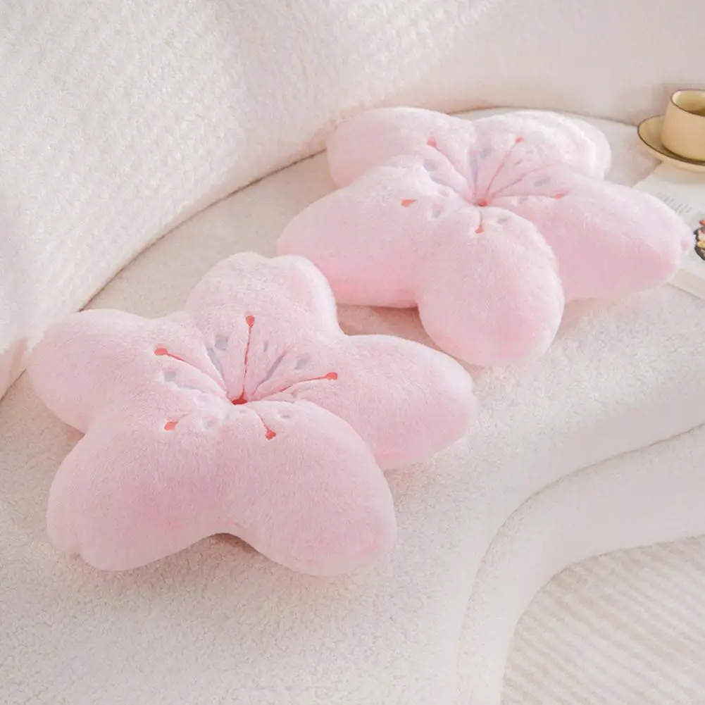 Plush Toy Pink Cherry Blossom Petal Pillow Mat Cushion Stuffed Kawaii Flower Floor Seat Cushion Sakura Plush Pillow Plushie Prop