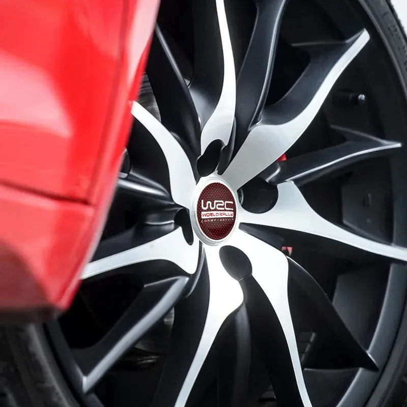 4 قطعة 56 + 60 مللي متر WRC بطولة العالم للرالي شعار مركز قبعات غطاء حافة شارة محور عجلات السيارة ملصقات اكسسوارات السيارات التصميم #2