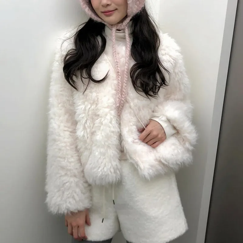 

Women's Chic ort Plu Jaet Autumn Winter New Sle Versatile Loose Warm Gentle Sle Faionable Outerwear Top