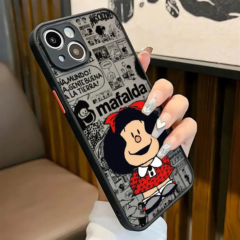 Comics Mafaldas New Hot Phone Case For Xiaomi Redmi Note 13 12 11 10 10C 10X 9 9A 9T 9C 8 7 Pro Plus 5G Matte Transparent Cover