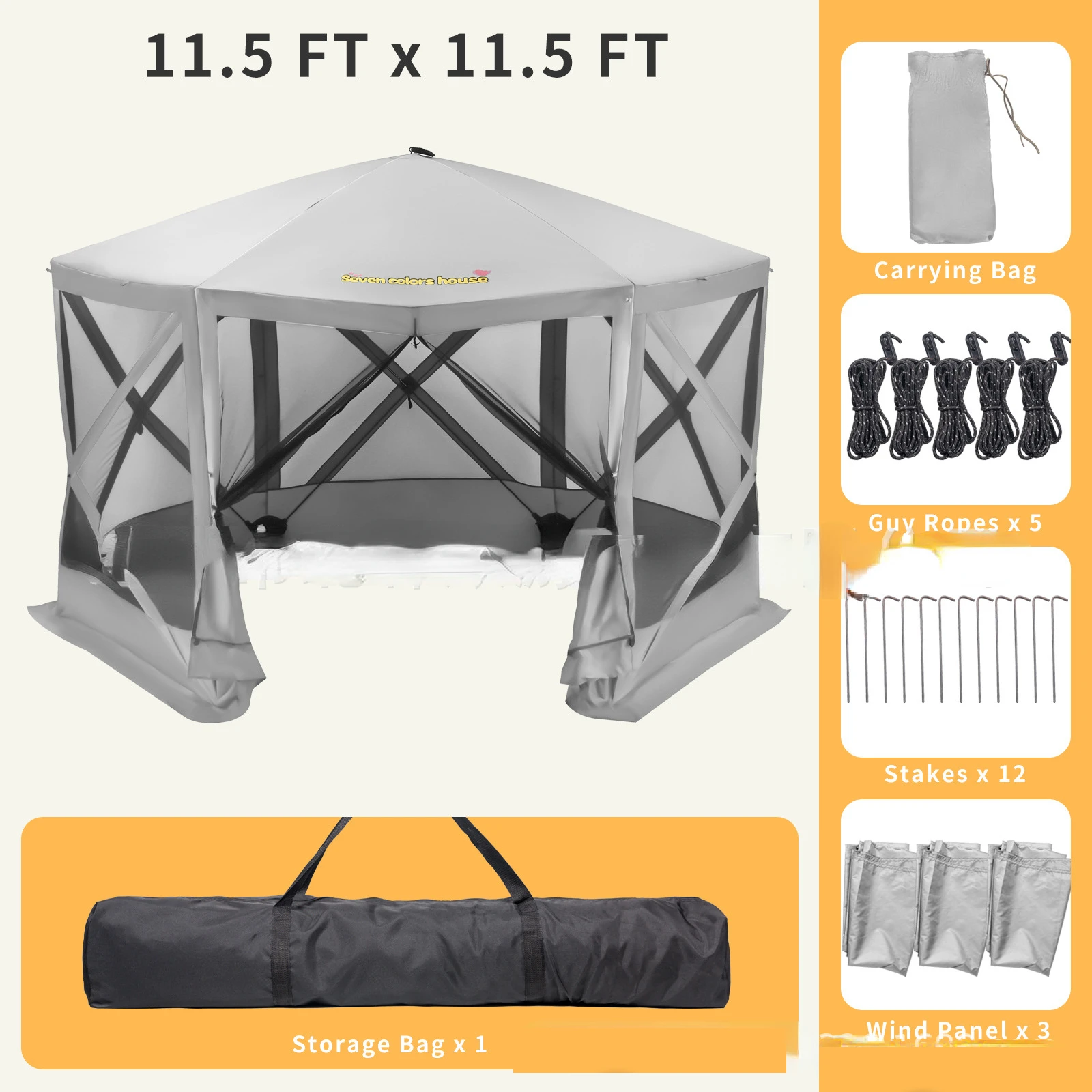 Imagem -05 - Outdoor Tent Família Gaze Automático Portátil Indoor Park Toldo de Praia Mosquito Shelter Pérgola Impermeável 10 Pessoa