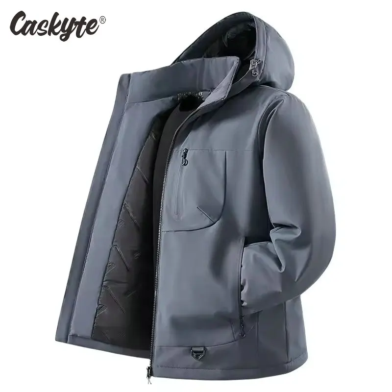 2026 Men's Winter Warm Windbreaker Graphene Inner Waterproof Fleece Cycling Jackets Camping Climbing Skiing Thermal Rain Coat