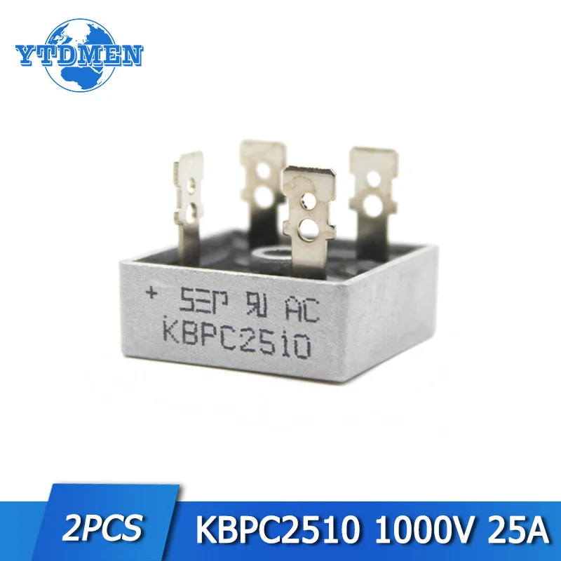 2PCS Diode Bridge Rectifier KBPC2510 25A 1000V Rectifier Diode Electronic Component Free Shipping