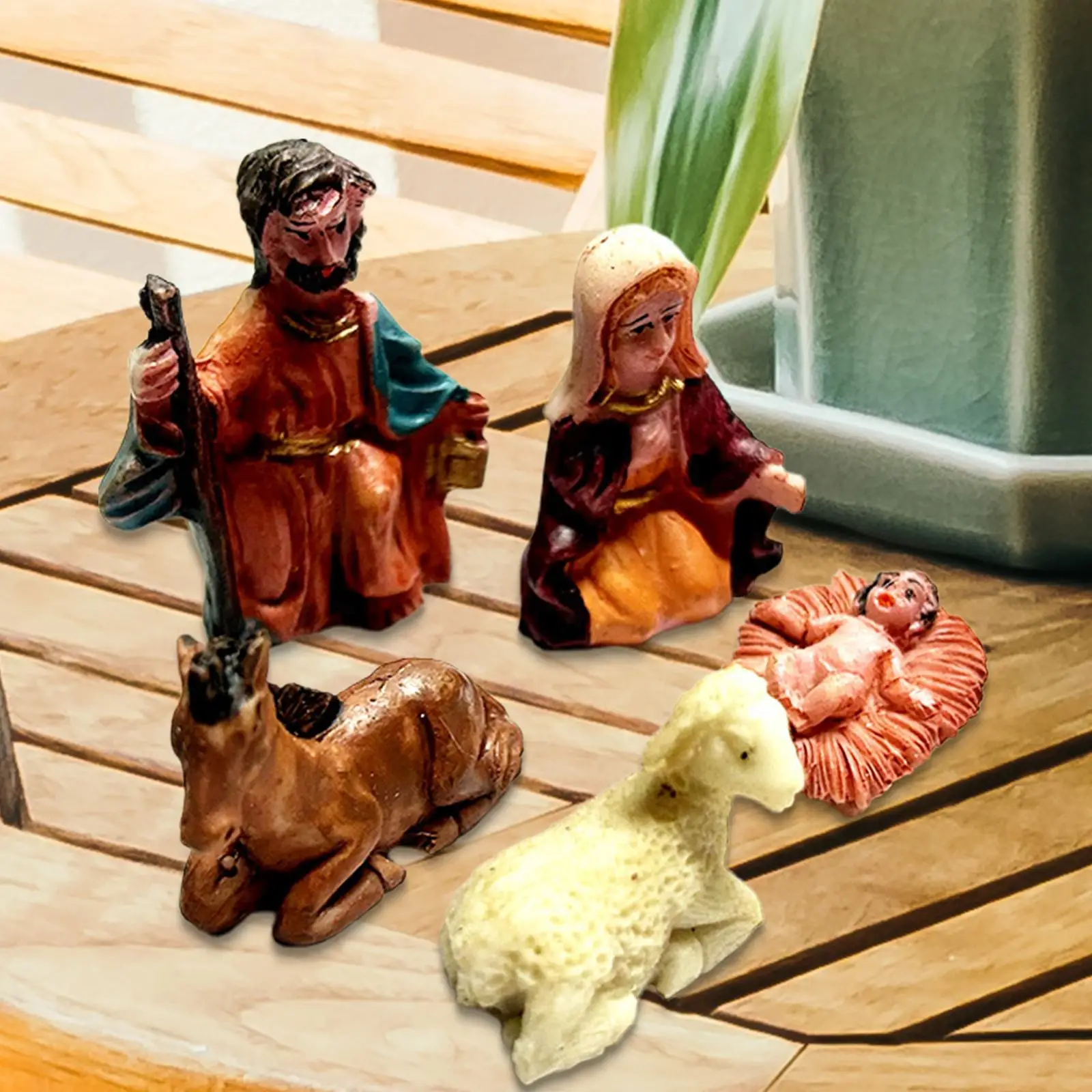 Nativity Figurines Set Jesus Statue Christmas Ornament Gifts Christian