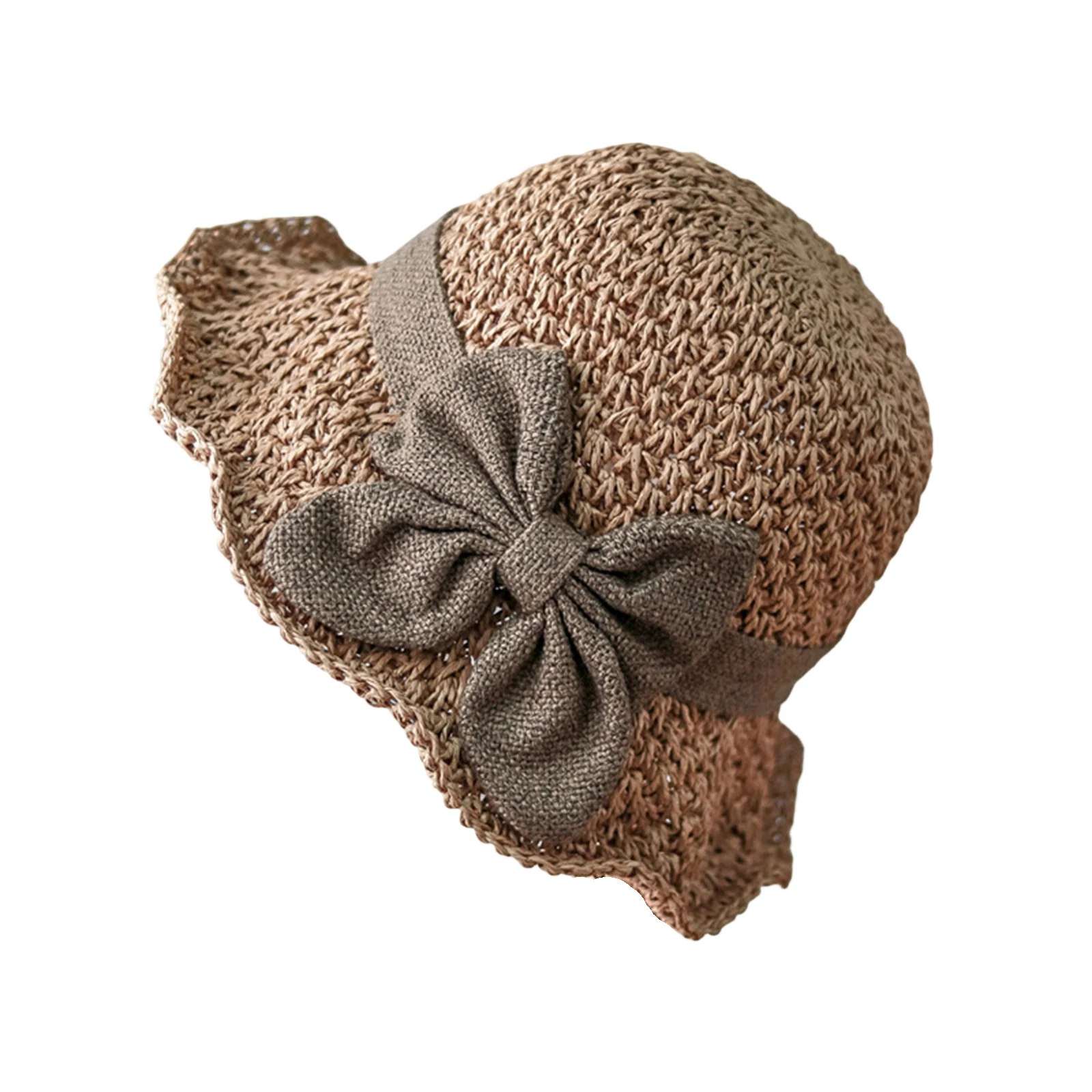

Ladies' Sweet Hallow Out Korean Style Hat with Bowknot Casual Foldable Versatile Fisherman Hat Outdoor Sunshade Beach Cap
