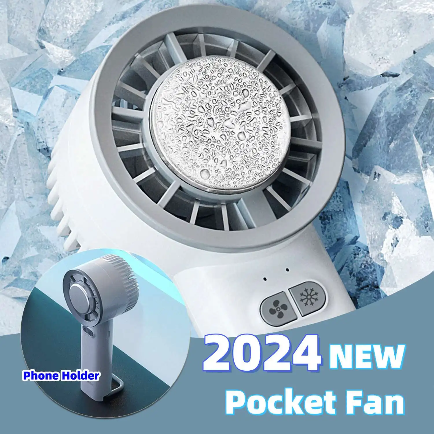 2024 Zomer Gadget Handheld Turbo Jet Fan Mini Draagbare Ijskoude Ventilator Generatie Borstelloze Motor Wind Hoge Snelheid Duct Fans Violen