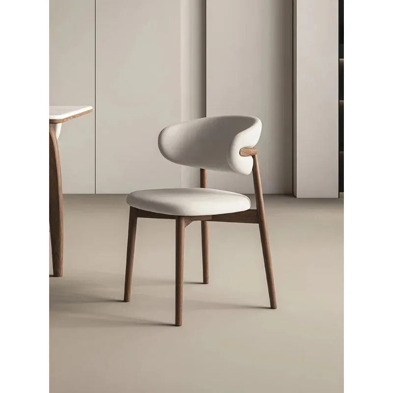 

Nordic light luxury solid chair household luxury high-end Italian minimalist designer restaurant