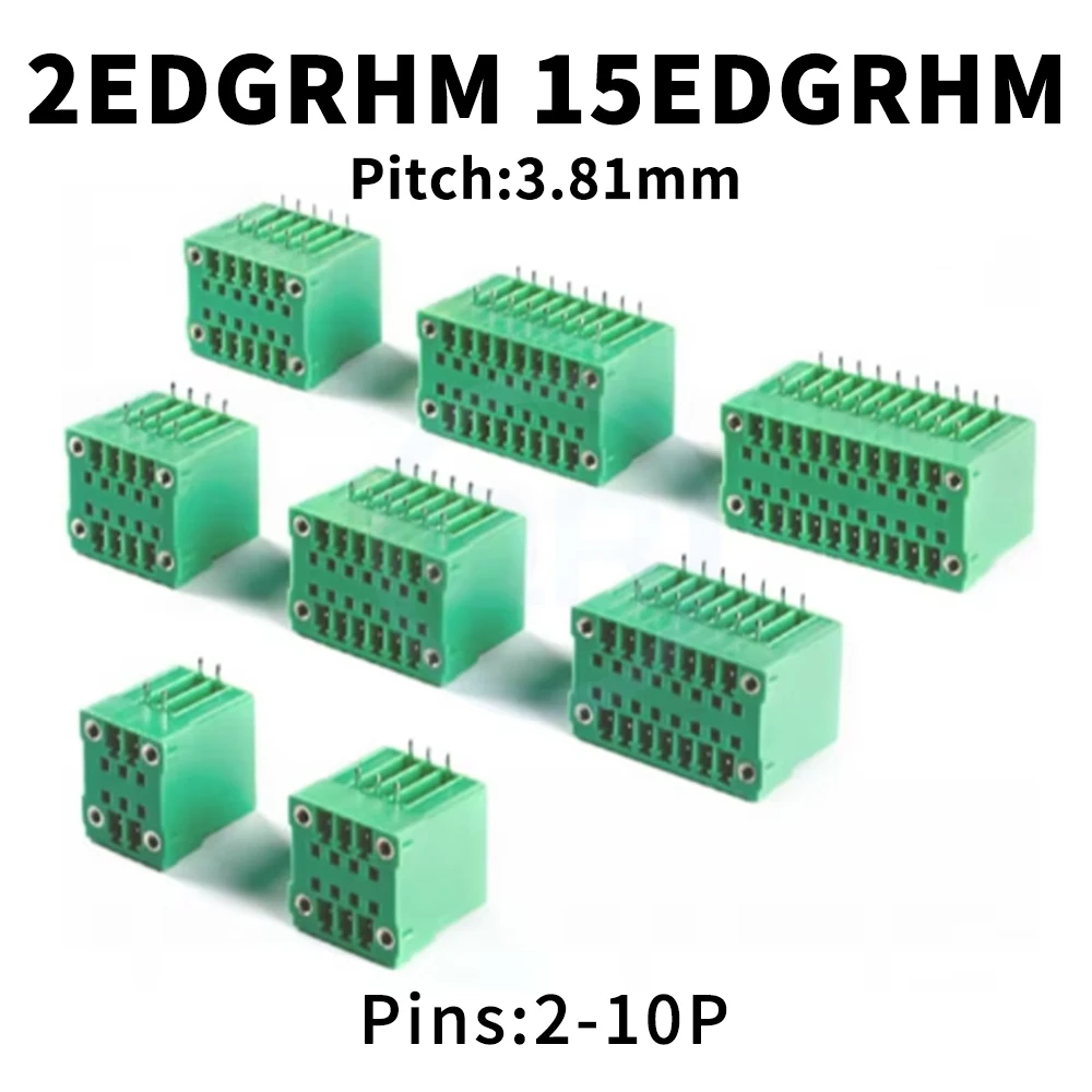 (10 pcs) KF 2EDGRHM-3.81mm - 2 * 2P ~ 10P Connector Terminal Plug 300V 8A KF 15EDGRHM 3.81 Pitch 2~10Pin