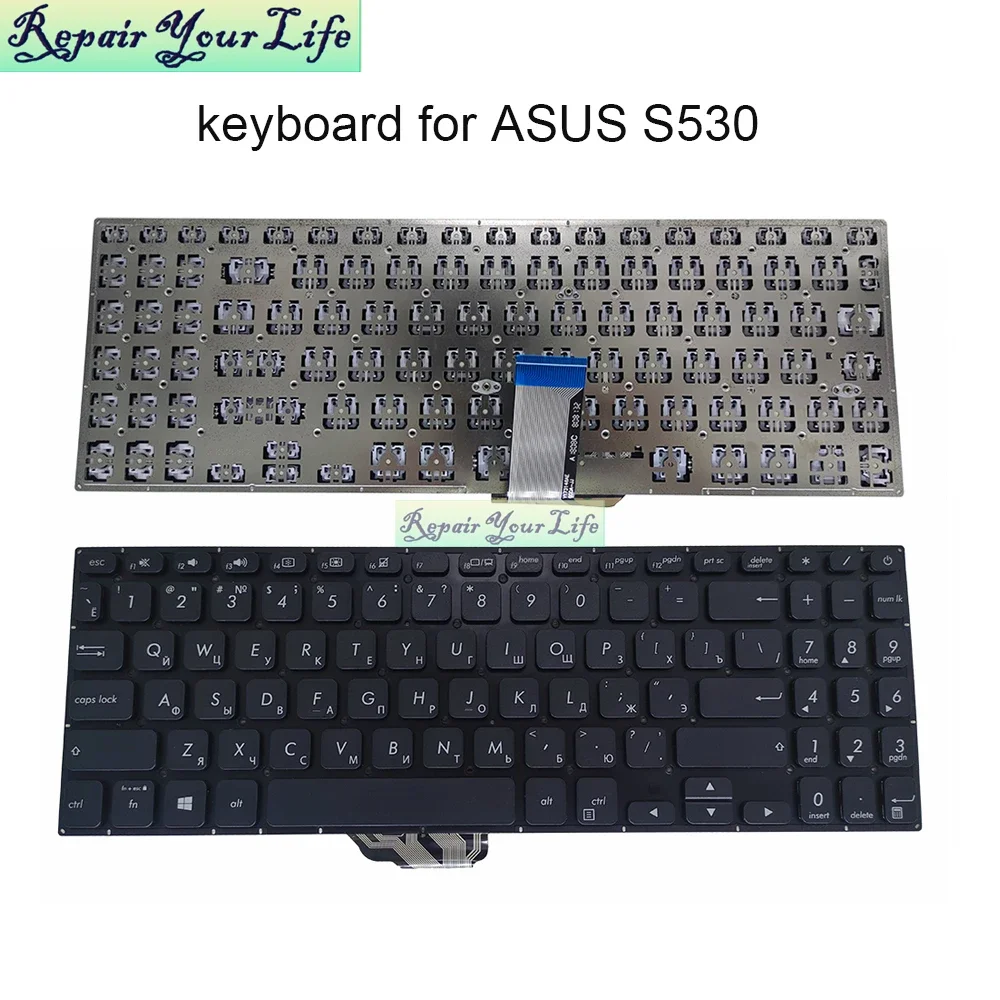 

S530 Russian Replacement Keyboards For Asus Vivobook S530FN S530F S530UA S530UF K530FA RUS RU Notebook Keyboard 0KNB0-5111RU00