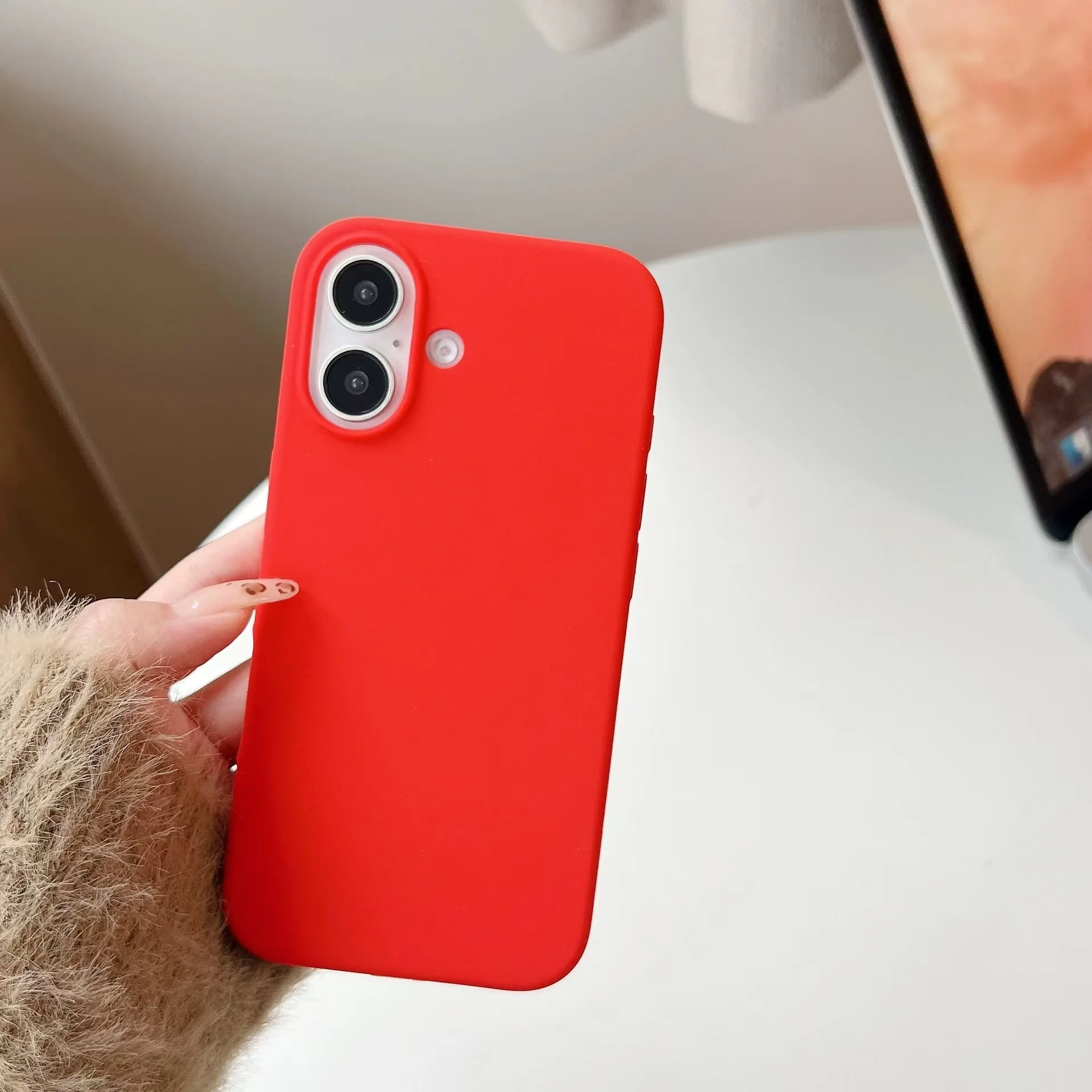 Flüssige Silikon-Handyhülle für Apple iPhone 16 15 14 13 12 11 Pro 13 Mini X XR Xs Max Matte Soft Back Cover Fundas – Detail 7