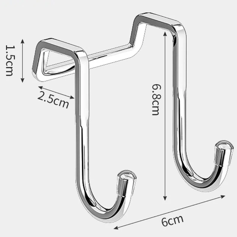 1/4/8 Stück Edelstahl S-förmiger Türhaken ohne Bohren, Spurloser Schranktürhaken, Kleiner Kleiderhaken für die Tür – Detail 1