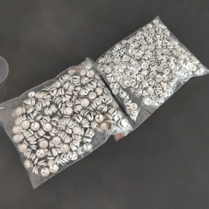 500pcs 0.9cm-1.5cm 16L 18L 20L 24L Handmade Fabric Button DIY Metal Bread Shape Covered Cloth Leather Button Decoration Supplies
