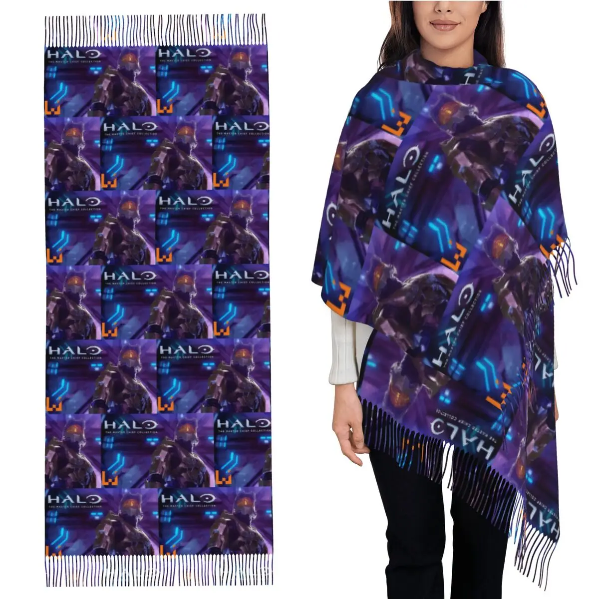 

Шарф Master Chief, шарфы с кисточками, женские мягкие теплые шали и накидки, большая осенне-зимняя шаль