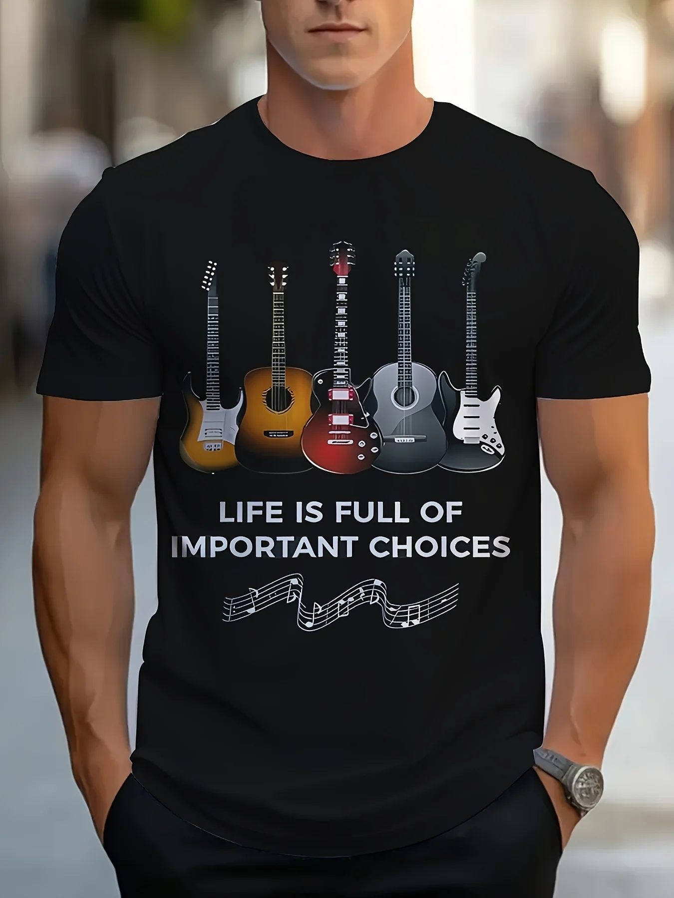 

Highly Rated 3D Men's Music Pattern Fashionable, Cool, Lightweight, Comfortable, Breathable Fabric, Easy Fit, Fun Pattern TShirt