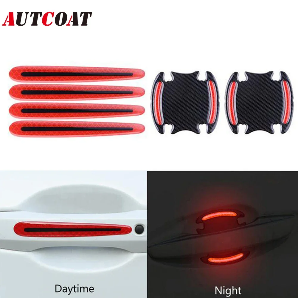 

4 шт./комплект, светоотражающие наклейки на дверную ручку автомобиля