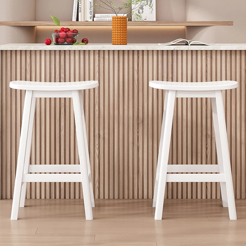 Luxury Solid Wood Bar Chairs Modern Minimalist Coffee Shop White Bar Chairs Nordic Designer Silla De Escritorio Furniture