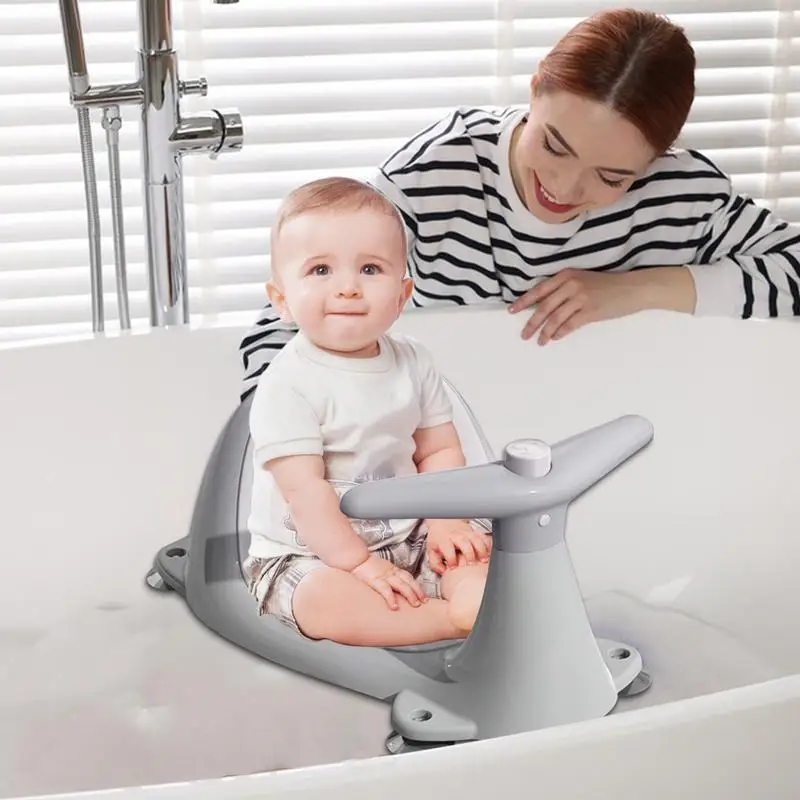 

Toddler Bathtub Seat Cartoon Baby Shower Chair Non-Slip Bath Seat For Babies Safety Bathroom Seats With Water Sprayer For Baby