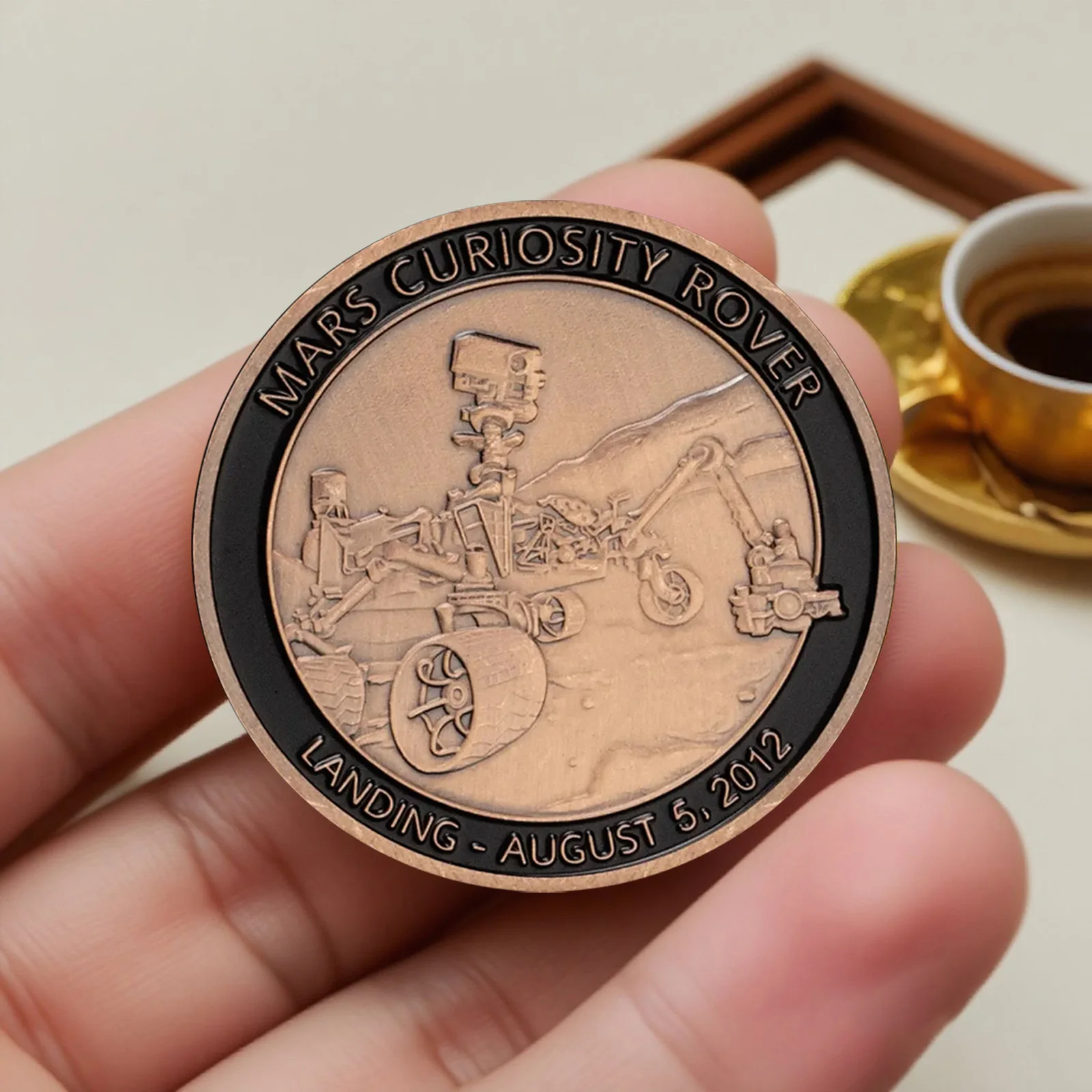 المريخ الفضول روفر تذكارية عملة البرونزية مطلي استكشاف المريخ عملة تذكارية
