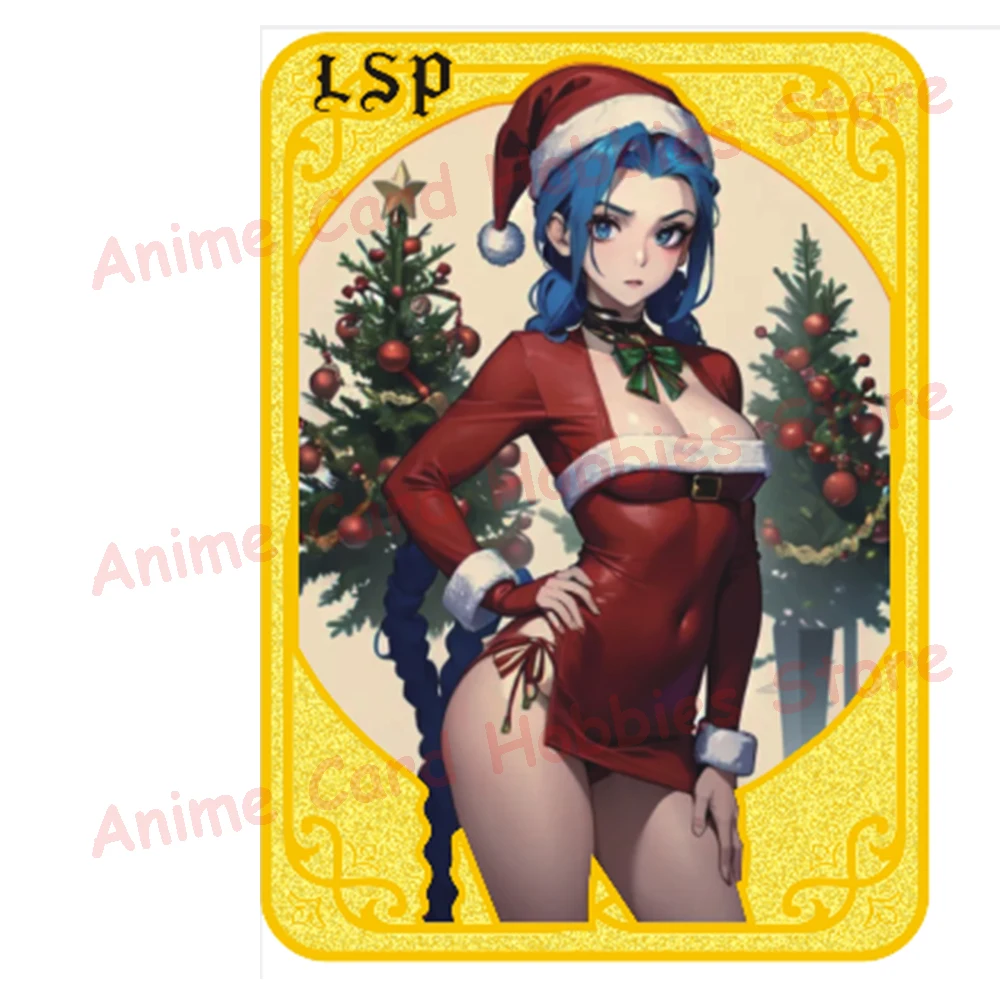 New Goddess Story Naruto Dragon One Piece Card Tokisaki Kurumi Yor Gorger Makima Rem Anime Girl Bikini Christmas metal cards Toy