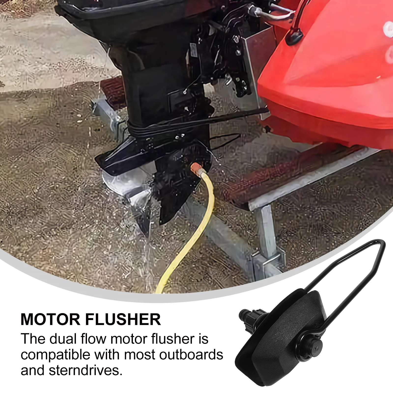 Pembersih Motor Kepala Persegi Aksesori Perahu Baja Tahan Karat Flusher Tabung Ganda untuk Alat Pembersih Laut Knalpot Mesin Luar