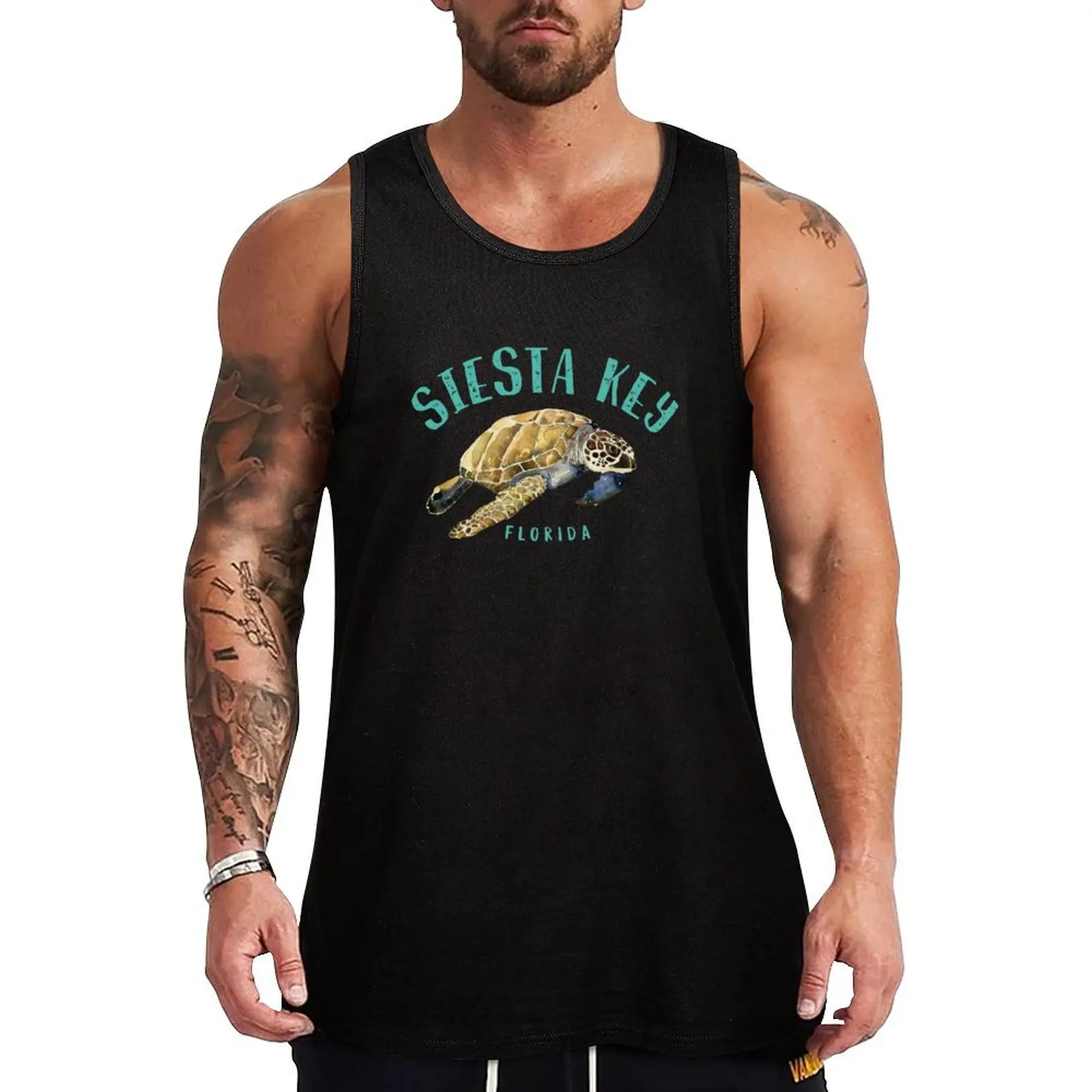 

Siesta Key Florida Sea Turtle Design Tank Top bodybuilding men t-shirts man Working vest
