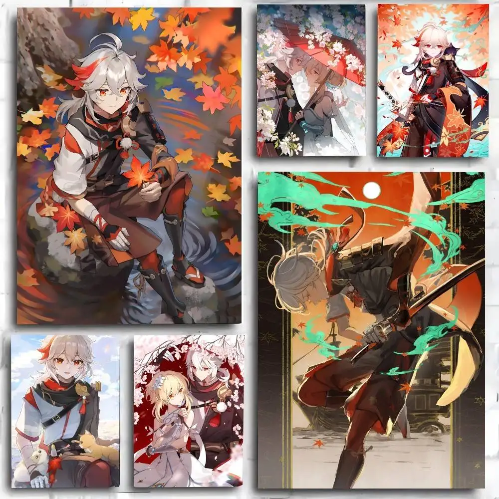 Kaedehara Kazuha Genshin Impact Game Poster and Prints Wall Art Pictures for Modern Bedroom Game Room Home Decor