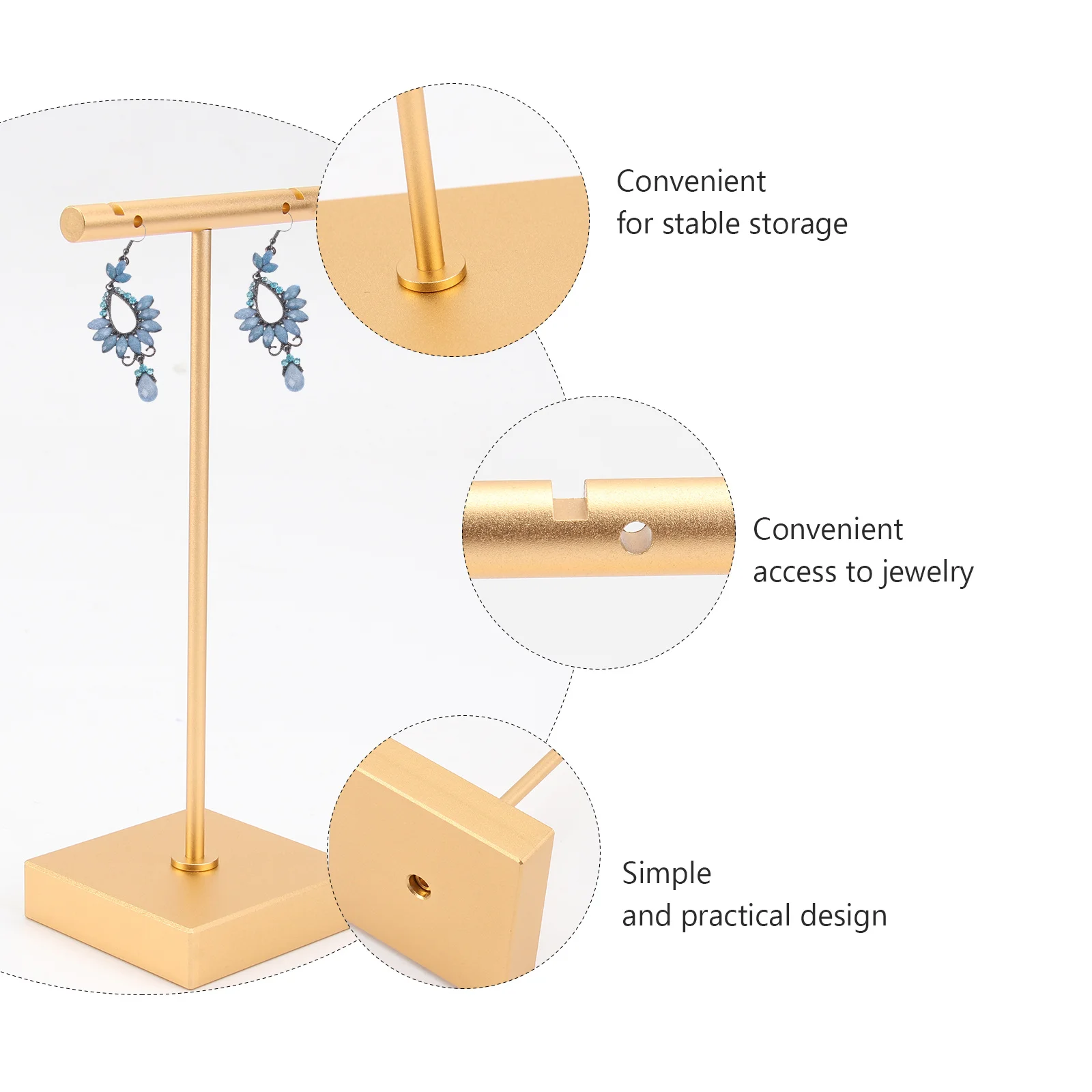 

1Pcs T-Shaped Jewelry Stand Elegant Earring Display Shelf for Organized Storage Perfect Gift for Valentine Mother's Day