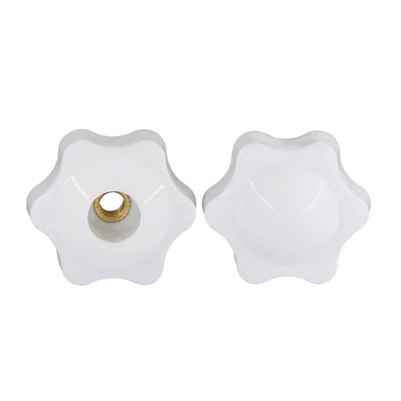 White 32# 38# M5 M6 M8 M10 Flower Handle Nut Thru Hole/Blind Hole Bakelite Knob Head Thumb Nut Plastic Heat Resistant