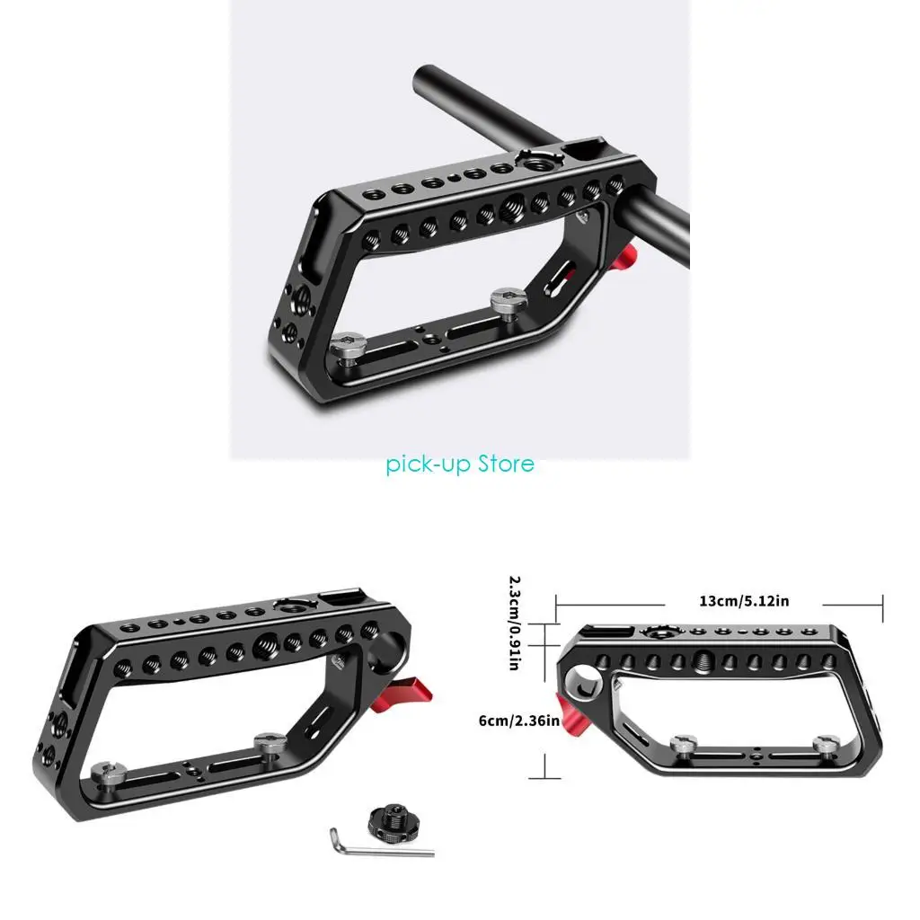 

Q5WA Lightweight Aluminum Camera Cage Top Handle With 1/4inch 3/8inch Screw Hole For DSLR Cameras Stability Mounting