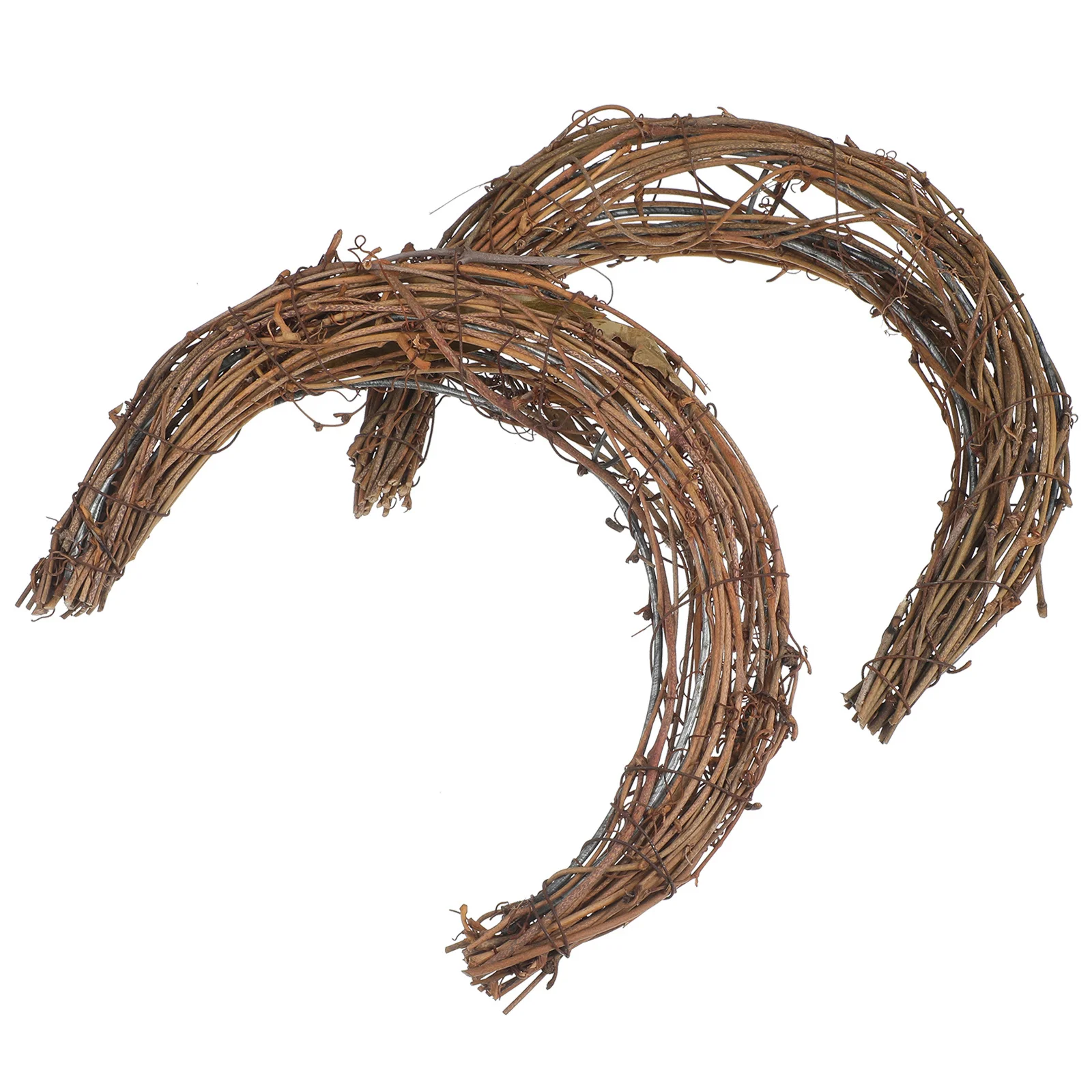 

2Pcs DIY Wreath Making Material Rattan Circle Frame for Rustic Floral Decor Festival Party Hanging Ornament DIY Wreath Rattan
