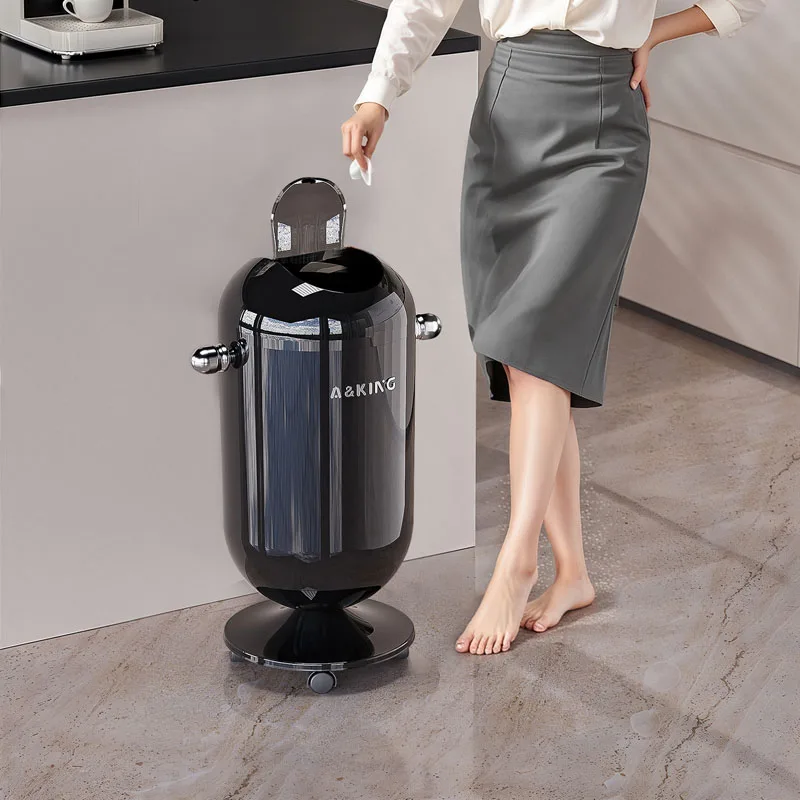 

Large Capacity Garbage Bin, Covered And Wheeled Storage Bin, Suitable For Kitchen, Bathroom, Office, Bedroom, Living Room, Etc.