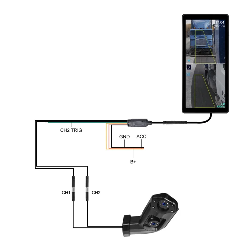 Classy-10.36Inch Car Side View Vertical Monitor For Truck Bus Rearview Mirror Touch Screen 2 Channel DVR IP68 Recorder