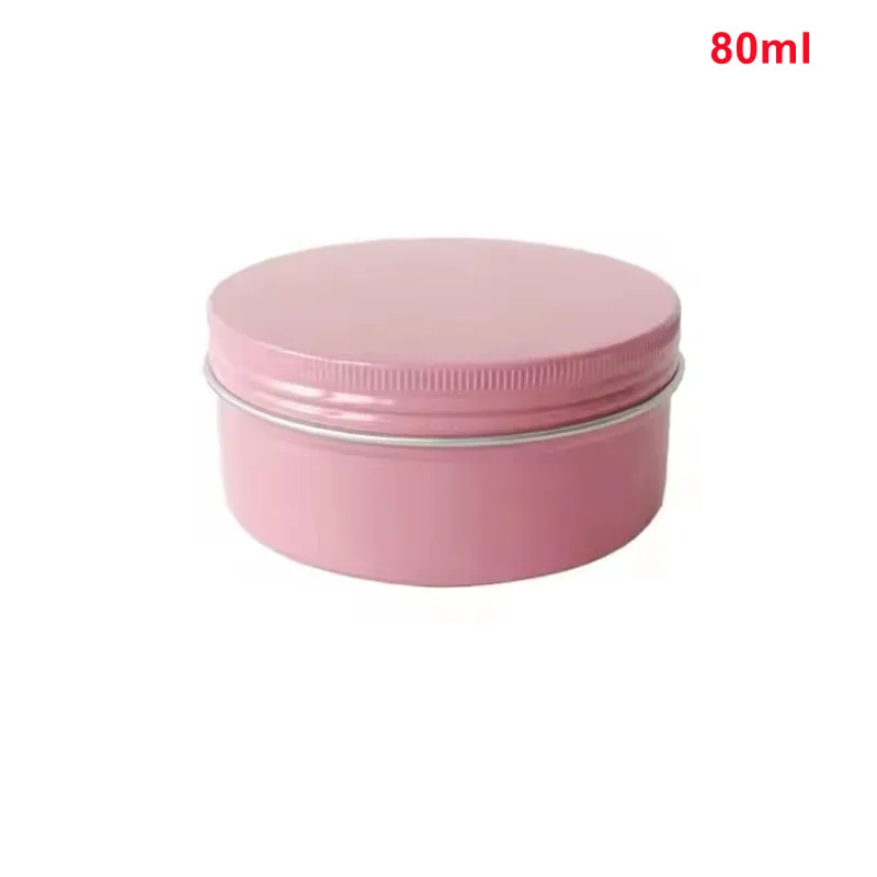 200pcs 80ml Empty Pink Aluminum Jar Metal Round Candy Tins For Lip Balm Ointment Cosmetic Packaging