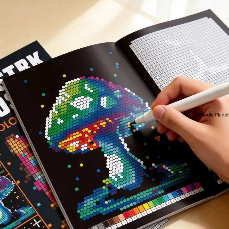 

An Adult Decompression Digital Coloring Book with 32 Different Patterns Completing Painting Works Through Digital Prompts