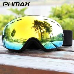 PHMAX Skiing Goggles Men Snowboard Goggles Winter Cycling Glasses Women Outdoor Snow Skiing Sunglasses UV400 Double Layers Lens