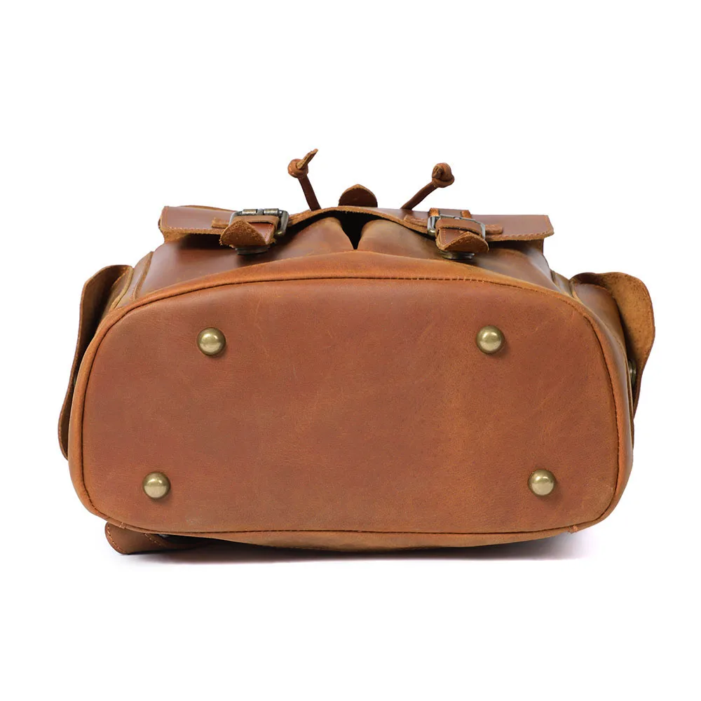 S.WORKER Vintage Echtleder-Rucksack für Herren, Reise-Vintage-Crazy-Horse-Schultasche, Große Laptop-Schultertasche aus Rindsleder für Männer – Detail 22