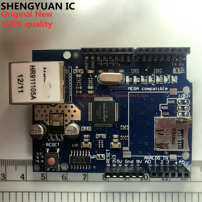1Pcs Shield Ethernet Shield W5100 R3  Mega 2560 1280 328 R3 only W5100 Development board FOR  Original New 100% quality