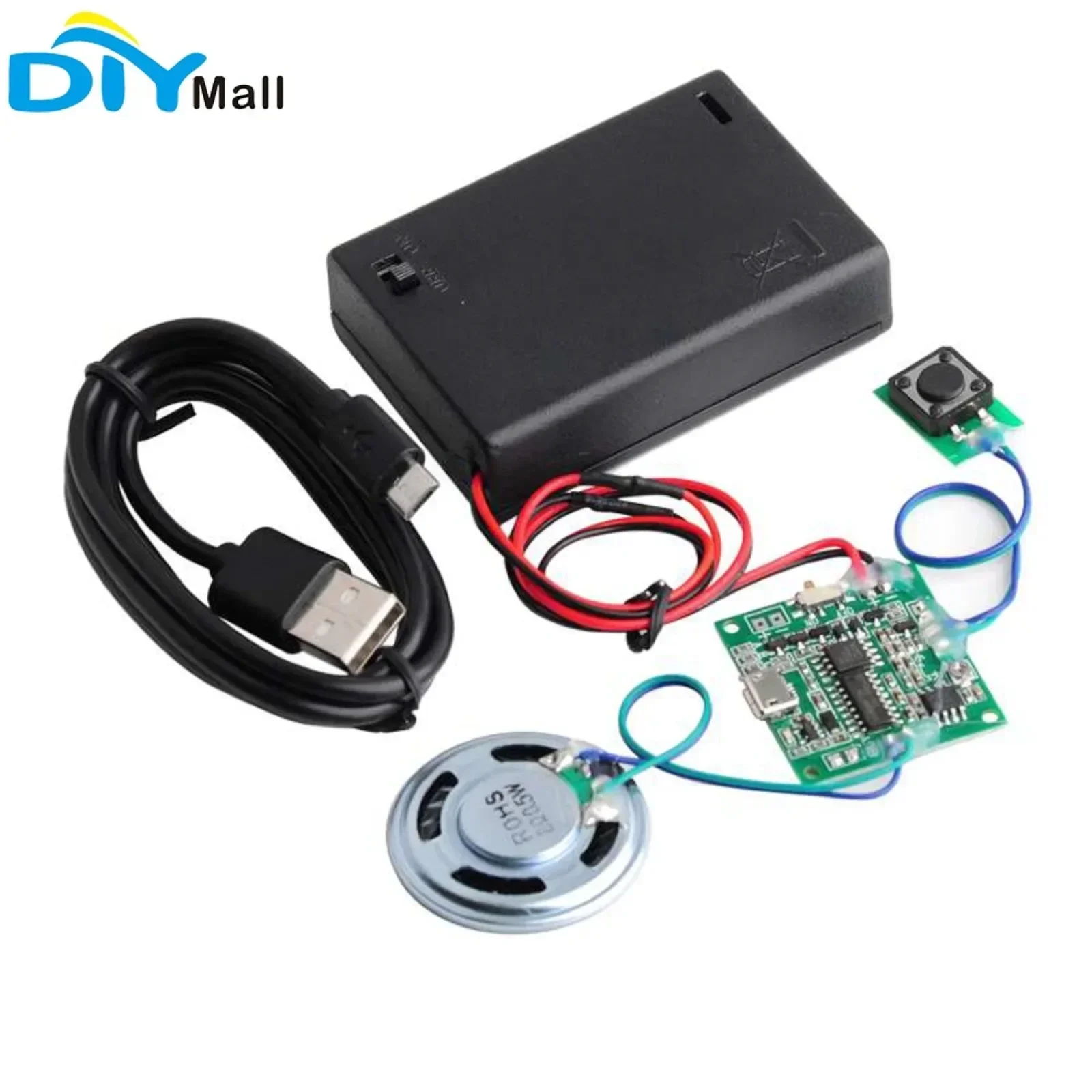 Recordable Sound Module Button Control 8M MP3 WAV Music Voice Player Programmable Board with Speaker for Greeting Card