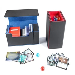 PU Leather Folding Card Deck Case Multifunctional Waterproof Cards Holder Sturdy Game Card Box Collection Display Card Box