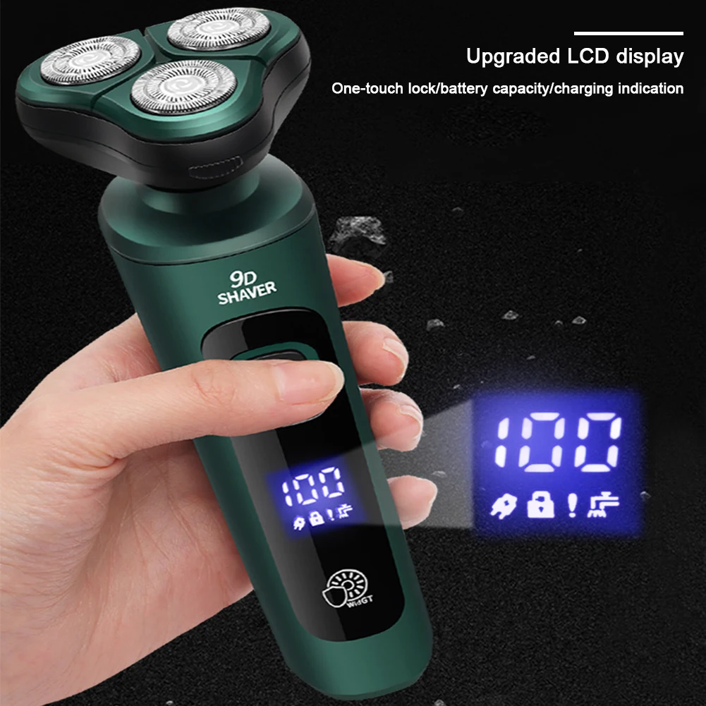 

Smart Electric Shaver LCD Digital Display Three-head Floating Razor USB Rechargeable Washing Multi-function Beard Knife