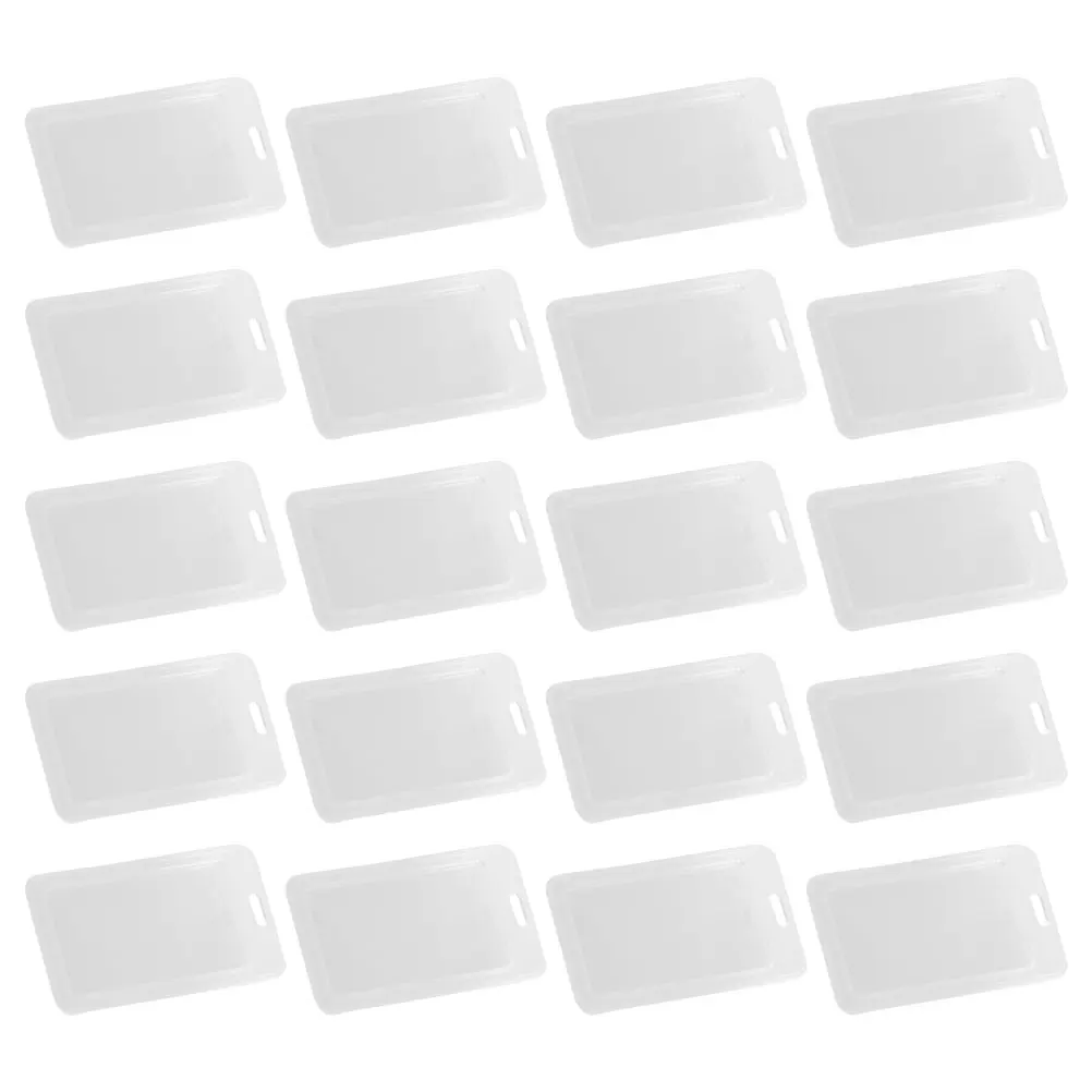 

20 Pcs ID Card Holder Clear Vertical Transparent PP Badge Case Double Sided Credit Sleeves Nurse Social Security Photocard Cover
